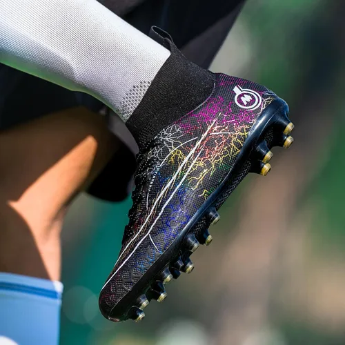 Vista 7 de JUNNMRE Zapatos de fútbol unisex para hombre y mujer, zapatos de fútbol juveniles, zapatos de fútbol de alta calidad, para exteriores e interiores