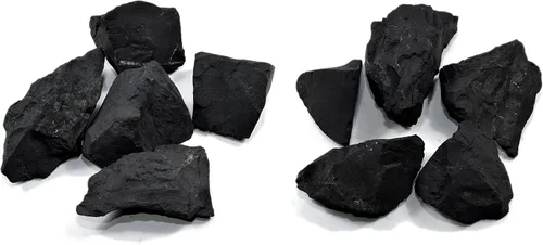 Vista 7 de 1 libra de shungita negra carelia minerales crudos ásperos piedra de agua natural de reiki cristal de roca volteando y muestras lapidarias (1 libra)