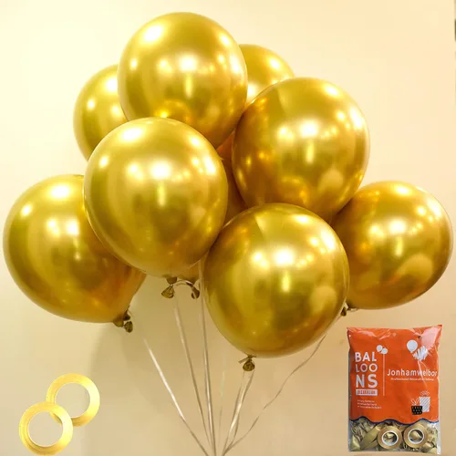 Vista 7 de Jonhamwelbor Globos cromados plateados metálicos, paquete de 50 globos de látex plateado brillante de 12 pulgadas para mujeres, hombres, niños