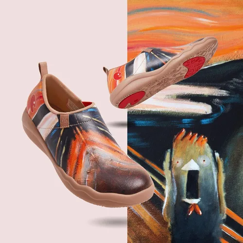 Vista 2 de UIN Zapatos de viaje para caminar para hombre, sin cordones, de lona, informales, ligeros, cómodos y modernos, diseño de perritos felices Ahhhhh