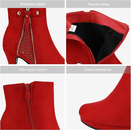 Vista 4 de Dream pairs - Botines altos de tacón grueso para mujer