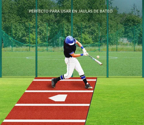 Vista 5 de Baseball Hitting Mat Baseball Batting Turf with Batters Box and Home Plate