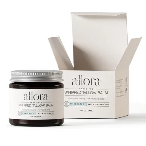 Vista 3 de 100% Sarga de ternera alimentada con pasto para la piel, bálsamo de sarga batida con aceite de jojoba para piel seca y sensible, 2 onzas