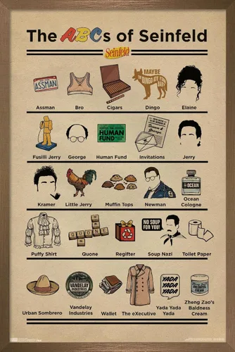 Vista 16 de Trends International Seinfeld - Póster de pared Abcs, 14.725 x 22.375 pulgadas, versión enmarcada en negro Versión con marco negro