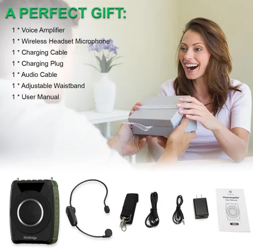 Vista 9 de Amplificador de voz impermeable con micrófono inalámbrico M801 20W Microphone with Speaker Portable Megaphone with Mic, Bluetooth Personal PA