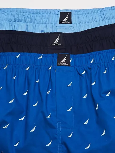 Vista 2 de Nautica Boxer tejido de algodón para hombre, paquete de 3