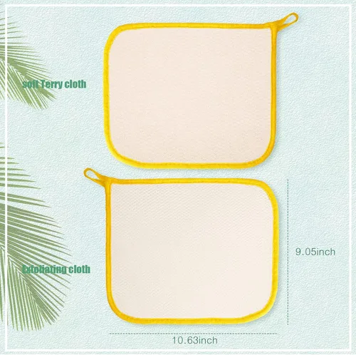 Vista 7 de Tatuo Paquete de 10 paños de lavado exfoliantes para cuerpo y cara, exfoliante de baño de tejido suave, toalla de baño exfoliante para eliminar