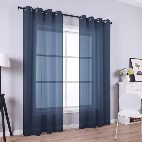 Vista 2 de KOUFALL Cortinas transparentes con ojales