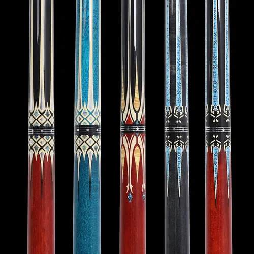 Vista 6 de CUEELF Billairds taco de billar, palo de billar de 58 pulgadas, palo de billar de arce, palos de mesa de billar de 19.5 oz/20 onzas Azul+Rojo