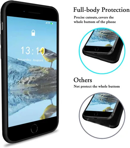 Vista 3 de Funda compatible con iPhone 8 Plus/7 Plus (5.5 pulgadas), [protección contra caídas] [arañazos] de silicona líquida a prueba de golpes, antihuellas