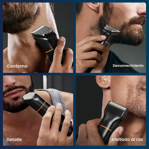 Vista 7 de MAXGROOM - Cortadora de barba 6 en 1 para hombres, afeitadora eléctrica inalámbrica impermeable, kit de aseo para bigote, cabello, cara, nariz