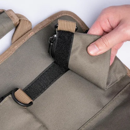 Vista 8 de Bolsa de herramientas enrollable, organizador de herramientas portátil resistente con 2 bolsas desmontables y 4 compartimentos, rollo
