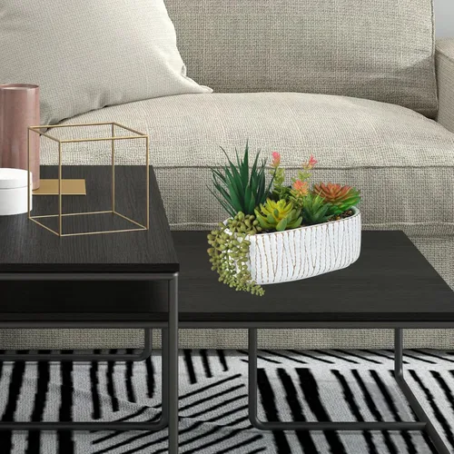 Vista 5 de Plantas artificiales para el hogar, suculentas artificiales de 8.7 pulgadas en macetas para decoración de escritorio de oficina y decoración