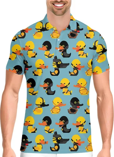 Vista 15 de PAGYMO Camisetas de golf divertidas para hombre, diseño de impresión loca Aop-polo-06361