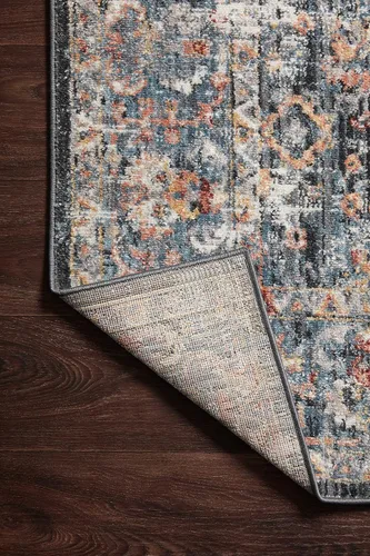 Vista 8 de Loloi Alfombra decorativa azul Cassandra de 2'-6" x 4'-0