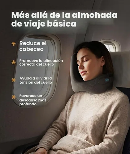 Vista 2 de Everlasting Comfort Almohada cervical mejorada para aviones - Reposacabezas de viaje de espuma viscoelástica para volar - Almohadas de viaje 2-Gris