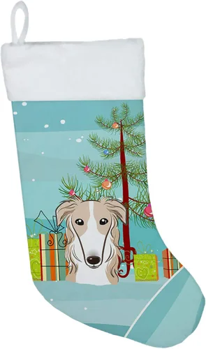 Vista 60 de Caroline's Treasures BB1590CS Árbol de Navidad y Alaskan Malamute Calcetines de Navidad para colgar en la chimenea, decoración de fiesta de Navidad