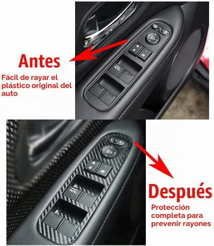 Vista 5 de 4 calcomanías decorativas para interruptor de ventana, cubierta de marco, moldura de cerradura de puerta, accesorios interiores para Honda HRV HR-V