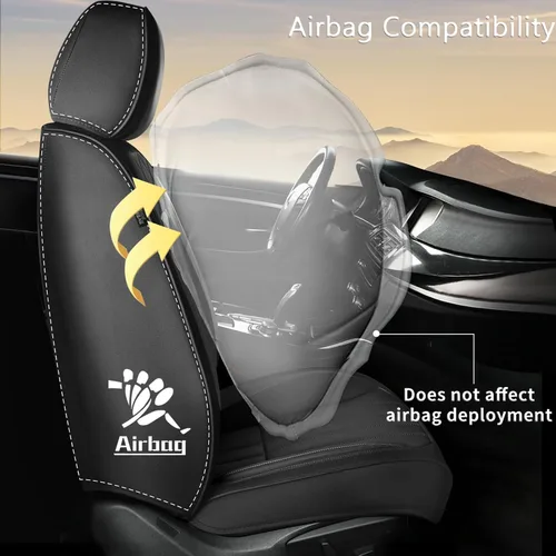 Vista 4 de Fundas de asiento de automóvil para Kia Optima 2002-2020: juego completo de cojines de asiento de vehículo, de cuero impermeable, protector Set