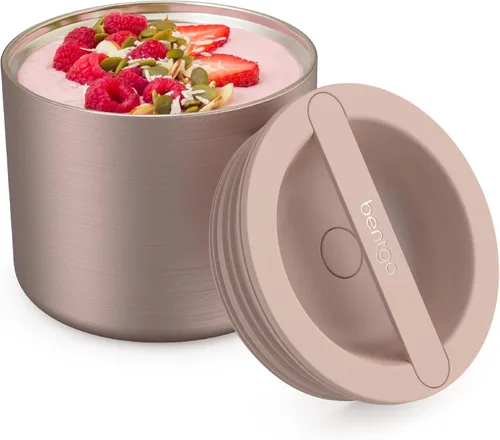 Vista 12 de Bentgo Recipiente de Alimentos Aislado de Acero Inoxidable - 2.4 Tazas (19 oz), Aislamiento de Triple Capa, Sello al Vacío, A Prueba de Fugas, Mango