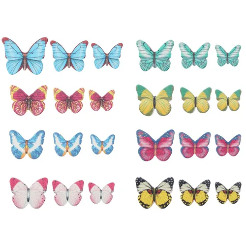 Vista 2 de Gyufise 40 adornos comestibles de mariposa para cupcakes, decoración de tartas, pasteles de boda, fiesta de cumpleaños, decoración de alimentos