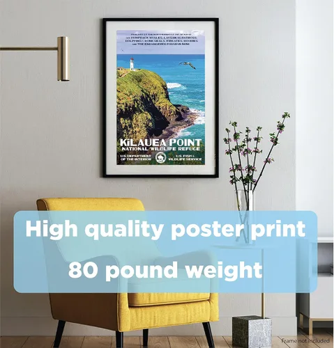 Vista 2 de Kilauea Point National Wildlife Refuge, Kauai, Hawaii - Póster de Parque Nacional Estilo WPA - 13 x 19 pulgadas - Decoración de pared para el hogar