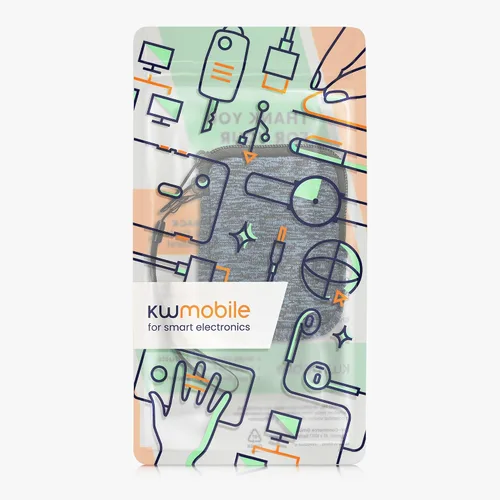 Vista 7 de kwmobile Bolsa de neopreno para teléfono tamaño XXS - 3/3,5 pulgadas - Mini bolsa universal para celular con cremallera, correa para la muñeca