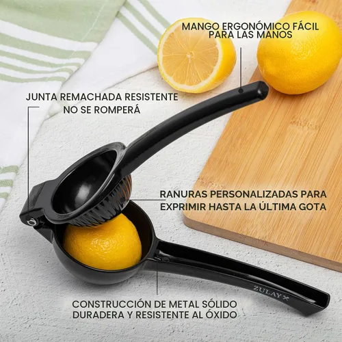 Vista 2 de Zulay - Exprimidor de limón de metal de alta calidad, exprimidor de cítricos, prensa manual para extraer la mayor cantidad de jugo posible