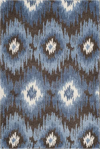 Vista 3 de SAFAVIEH Retro Collection - Alfombra decorativa de 3 x 5 pies, marrón oscuro y azul, diseño abstracto moderno, no desprende pelusa y de fácil
