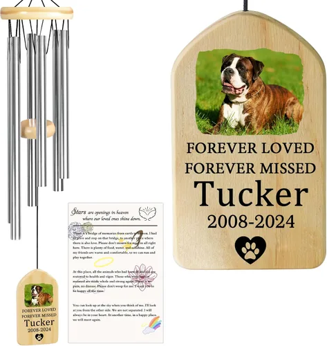 Vista 20 de Jocidea - Campanillas de viento personalizadas para gatos en memoria de gato, regalo por pérdida de gato, regalo de condolencia de mascota, regalo