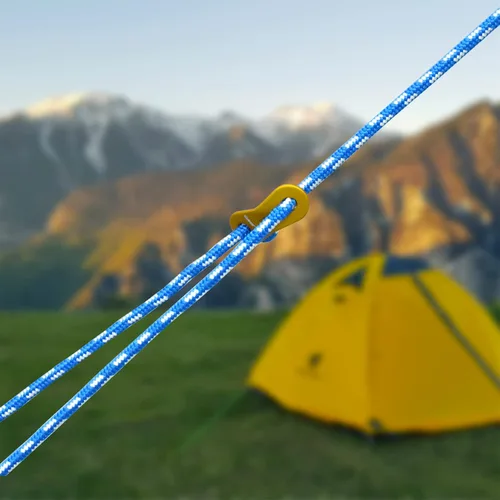 Vista 6 de GEERTOP Paquete de 6 cables de 0.197 in de Guy Lines ultraligeros con tensor de ajuste de aluminio, cuerdas para acampar al aire libre, lona