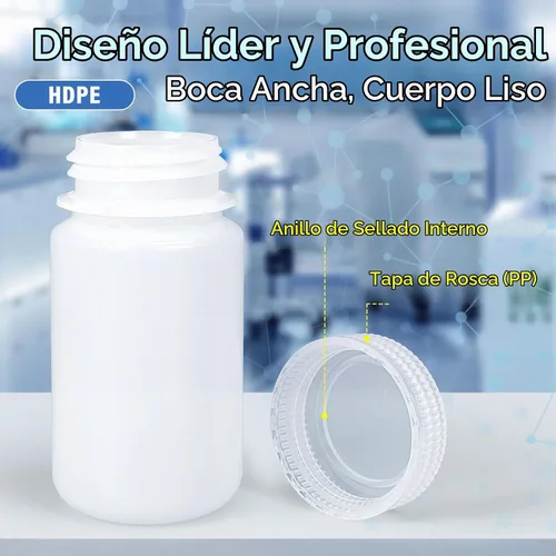 Vista 2 de DEMORA Botellas de plástico pequeñas de 4 onzas con tapas, botellas de viaje herméticas recargables de boca ancha para artículos de tocador