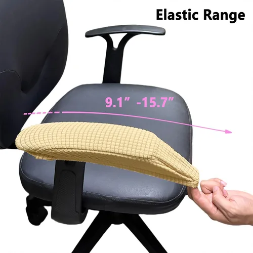Vista 3 de Melaluxe 2 fundas de poliéster extraíbles para reposabrazos de silla de oficina (beige)