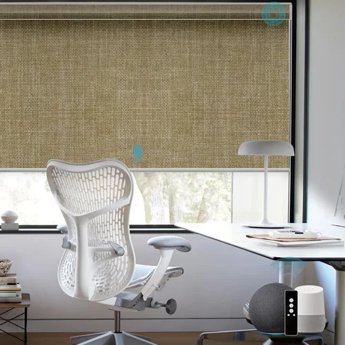 Vista 33 de SmartWings Z-Wave/Zigbee Smart - Persianas enrollables, vinilo beige Persianas motorizadas eléctricas 100% opacas con control remoto, persianas