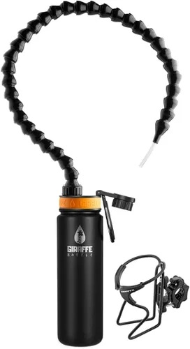 Vista 8 de Giraffe Bottle Tower - Sistema de bebida manos libres, botella aislada de acero inoxidable, con soporte para botella montado en tubo redondo