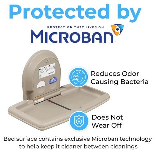 Vista 3 de Koala Kare Cambiador de bebé horizontal montado en superficie, modelo KB300-00 (beige)