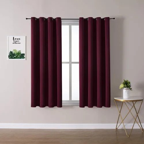Vista 119 de ChrisDowa - Cortinas cortas para ventana de 40 pulgadas para dormitorio - Cortinas cortas con ojales y aislamiento térmico para oscurecer