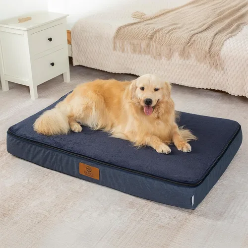 Vista 10 de LIORCE Cama grande para perros de espuma viscoelástica, camas ortopédicas de 4 pulgadas de grosor para perros grandes, cama impermeable para perros