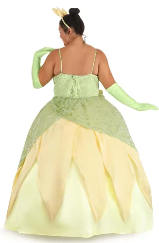 Vista 8 de Disfraz de princesa de Disney y la rana Tiana de lujo de talla grande