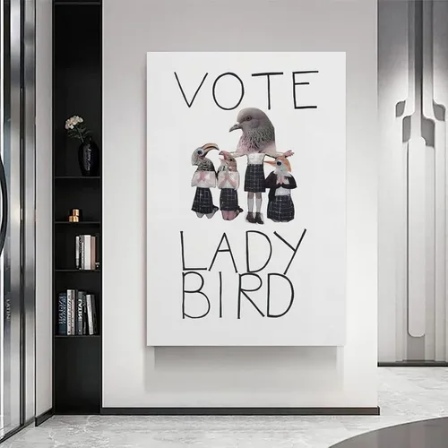 Vista 6 de EtUrg Póster Vote - Póster de Lady Bird para pared, impresiones artísticas de pintura, cubierta de álbum, decoración de póster, regalo