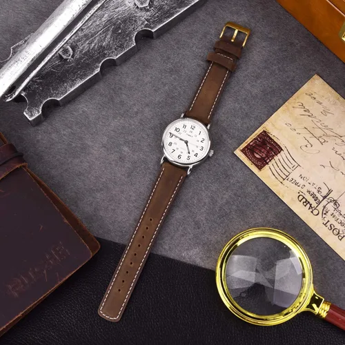 Vista 2 de Ritche Correas de Reloj de Cuero de Liberación Rápida Regalo de Navidad, Correas de Reloj Genuinas para Hombres y Mujeres, Correa de Reloj de Cuero