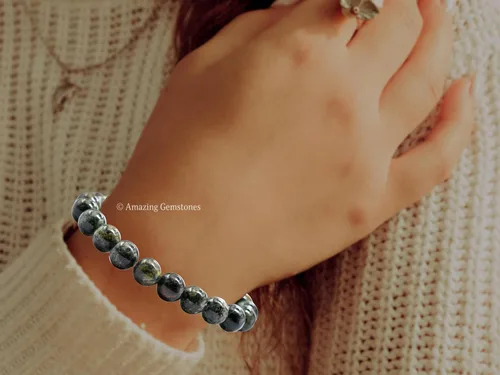 Vista 854 de Amazing Gemstone Crystal Bracelet for Women Men's Gifts - Protection Healing Crystal Bracelet - 8mm Gemstone Beaded Stretchable Bracelet Pulseras