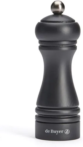 Vista 7 de de Buyer JAVA - Molinillo de pimienta, oscuro, 5.5 pulgadas, acero inoxidable y madera de haya, incluye perilla para ajustar el tamaño de molienda