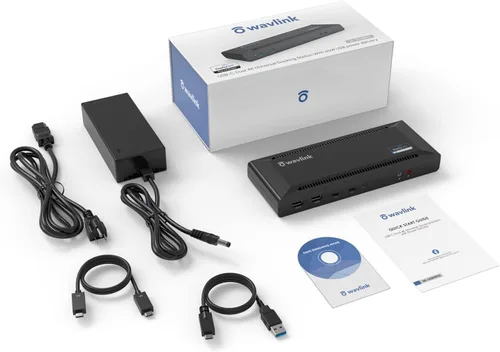 Vista 8 de WAVLINK Estación de acoplamiento universal USB C para laptop, monitores duales 5K/4K a 60Hz con carga de host de 65 W para Thunderbolt 4/3, USB-C