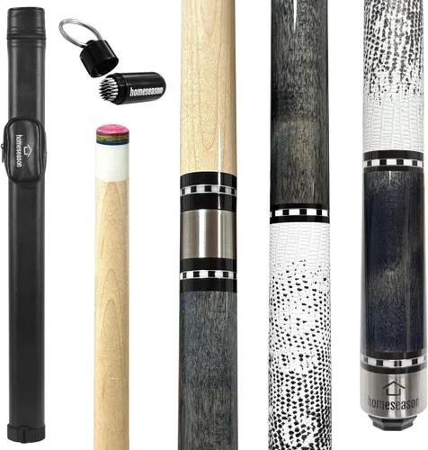 Vista 10 de HomeSeason 58in Pool Cue Stick Canadian Maple Wood 13mm Tip - 18oz Perfect for Precision Play, Low Deflection Pool Cue for Enhanced Accuracy HS17-A