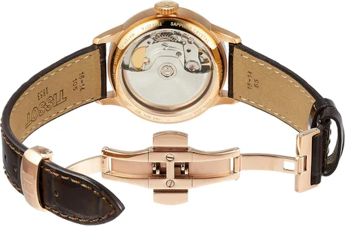 Vista 3 de Tissot mujer Chemin des Tourelles reloj de vestir de acero inoxidable marrón T0992073644700