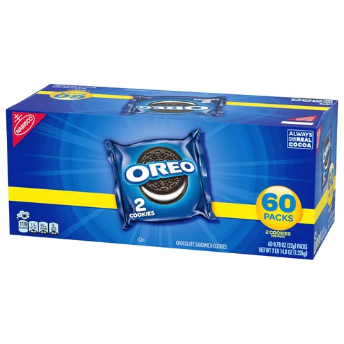 Vista 15 de OREO - Galletas sándwich de chocolate, 60 paquetes de aperitivos (2 galletas por paquete)