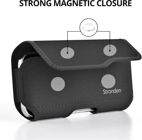 Vista 3 de Stronden Funda de cierre magnético para Samsung Galaxy S26, S25, S24, S23, S22, S21, S20, S10, S9, A10e, A01 - Funda de nailon para cinturón