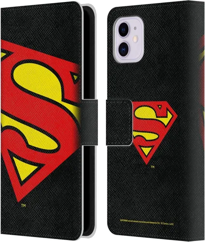 Vista 107 de Head Case Designs Funda de piel con licencia oficial de Superman DC Comics con logotipos negros y rojos compatible con Apple iPhone 11