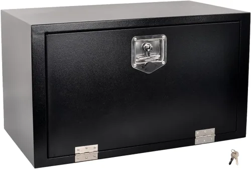 Vista 8 de Caja de herramientas de acero negro de 24 pulgadas, para camioneta, coche, remolque, almacenamiento en exterior, organizador de herramientas
